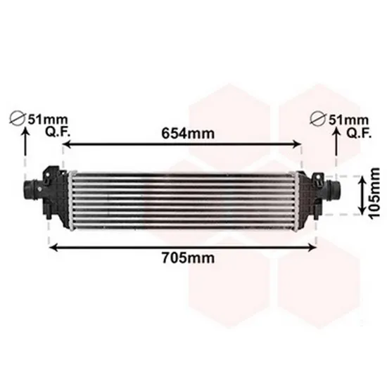 Intercooler OPEL MOKKA / MOKKA X 2012->2020 Radiator intercooler 1 6CDTi - 1 7TDi 570x148x62 Perioada 2012 2013 2014 2015 2016 2017 2018 2019 2020 2021 2022