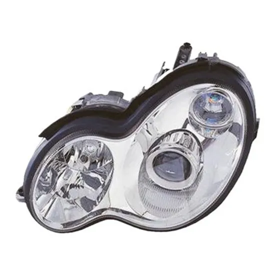 Far stanga MERCEDES C-CLASS W203 2000->2007 perioada 2000 2001 2002 , fara motor reglaj, pentru vehicule cu lumini xenon, cu reglaj distanta iluminare automat, fara unitate de control Xenon, semnal transparent, cu bec D2S/H7