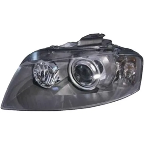 Far stanga AUDI A3 8P1 2003->2012 perioada 2003 2004 2005 2006 2007 2008 de la an de fabricatie 06/2005, cu motor reglaj, fara unitate de control Xenon, Bi-Xenon, semnal transparent, cu reglaj distanta iluminare automat, cu bec D1S tub descarcare gaze