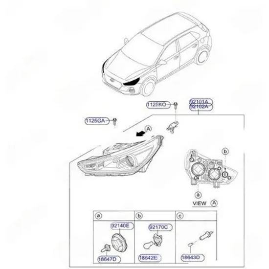Faruri HYUNDAI i30 2017-> Far reglaj electric (O) STANGA Perioada 2017 2018 2019 2020