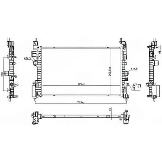 Radiator Motor OPEL CORSA E 2014->2018 Radiator apa motor 1.4 benzina manuala/automatic (620x365) Perioada 2014 2015 2016 2017 2018
