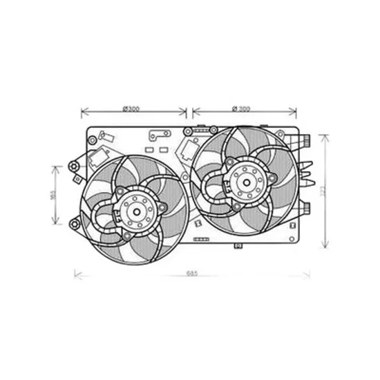 Ventilator Motor FIAT GRANDE PUNTO 199 2005-> Electroventilator complet 1.9 JTD(cu aer conditionat) dublu, 2005->2012 Perioada 2005 2006 2007 2008 2009 2010 2011 2012