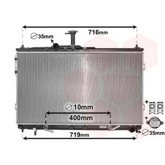 Radiator Motor HYUNDAI H-1 2007-> Radiator apa pentru 2.5CCTD cu/fara aer conditionat (65x44.5) Perioada 2008 2009 2010 2011 2012 2013 2014