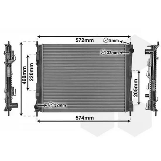 Radiator Motor RENAULT TWINGO 2 2007->2014 Radiator apa 1 2 benzina-1 5DCi cu aer conditionat 49x40 2012->2014 Perioada 2007 2008 2009 2010 2011 2012 2013