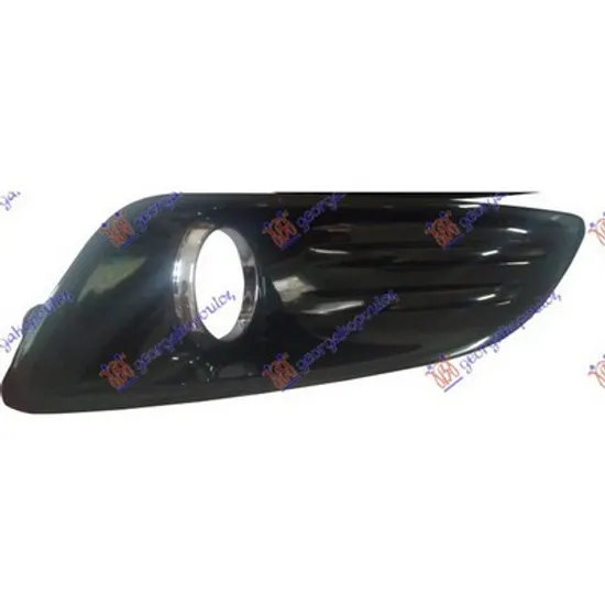 Grila Bara FORD FIESTA 5 JH 2008->2017 Grila bara fata (cu gauri proiector & bandou cromat) (negru POLISHED) dreapta Perioada 2013 2014 2015 2016 2017