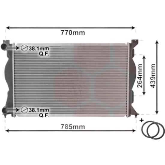 Radiator apa AUDI A6 C6 2004->2011 2.0 TDI 100KW 136CP , pentru motor BNA, BRF, CAGB perioada 2004 2005,2006,2007,2008,2009,2010 2011