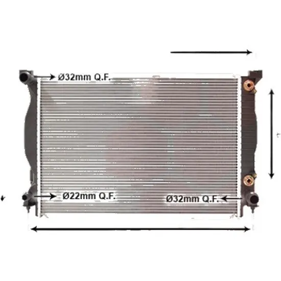 Radiator apa AUDI A4 8E2; B6 2000->2005, A6 C5 1997->2005, A4 Cabriolet 8H7 2002->2009 pentru 3.0, perioada 2000 2001 2002 2003 2004 2005