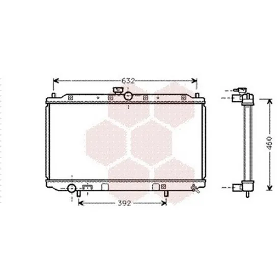 Radiator Motor MITSUBISHI SPACE STAR 1998-> Radiator apa 1 3-1 6-1 8 L 40,2x66,5x16 Perioada 1998 1999 2000 2001 2002 2003 2004