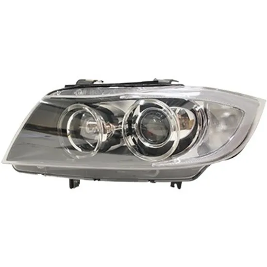 Far stanga BMW 3 E90 2004->2011 perioada 2004 2005 2006 2007 cu motor reglaj, fara unitate de control Xenon, semnal transparent, pentru vehicule cu lumini xenon, cu reglaj distanta iluminare automat, cu bec D1S/H7