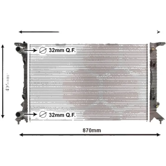 Radiator apa AUDI A5 Sportback 8TA 2009->2020 2.0 TDI 125KW 170CP , pentru motor CAHA perioada 2009 2010,2011 2012