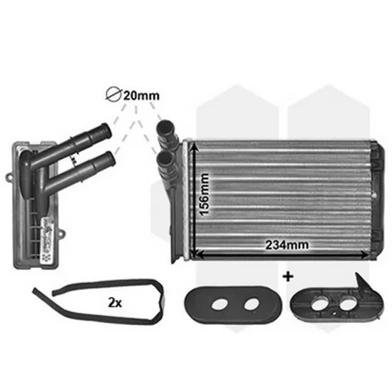 Radiator Incalzire SEAT TOLEDO 2 1998->2006 Calorifer cu /fara aer conditionat 234x157x42 Perioada 1999 2000 2001 2002 2003 2004 2005 2006