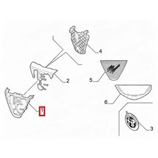 Ornament Grila ALFA ROMEO JUNIOR 2024-> Rama grila (O) Perioada 2024 2025