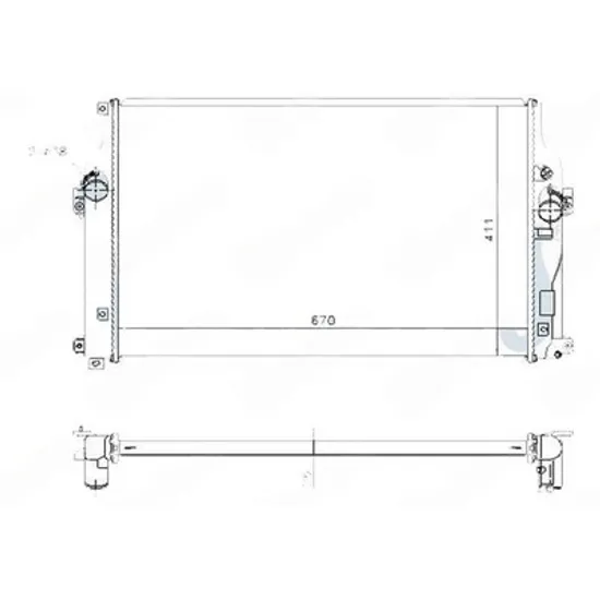 Radiator Motor TOYOTA RAV 4 IV 2012->2018 Radiator apa motor 2.0-2.2 D pentru 4 usi diesel manuala (670x410x26) Perioada 2012 2013 2014 2015 2016 2017 2018