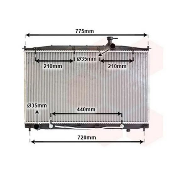 Radiator Motor HYUNDAI SANTA FE 2 2005->2012 Radiator apa pentru 2.7i 24V - 2.2 CRDi (43x77) CV automata Perioada 2006 2007 2008 2009 2010 2011 2012
