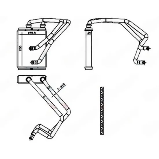 Radiator Incalzire NISSAN X-TRAIL T30 2001->2013 Calorifer (200x156x32) -2007 Perioada 2001 2002 2003 2004 2005 2006 2007