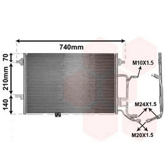 Radiator Aer Conditionat AUDI A6 C5 1997->2005 Radiator aer conditionat 2.5Tdi diesel 2001-> 590x420x16 Perioada 2001 2002 2003 2004 2005