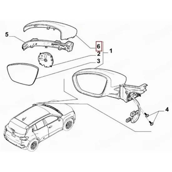 Capac Oglinda JEEP AVENGER 2022-> Capac Oglinda exterioara (O) STANGA Perioada 2022 2023 2024 2025