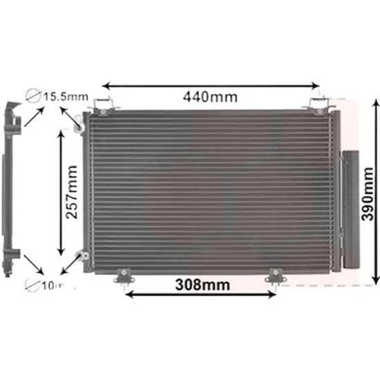 Radiator aer conditionat MERCEDES E-CLASS W211 2002->2009 pentru E 320 CDI , perioada 2002 2003 2004 2005 2006 2007 2008