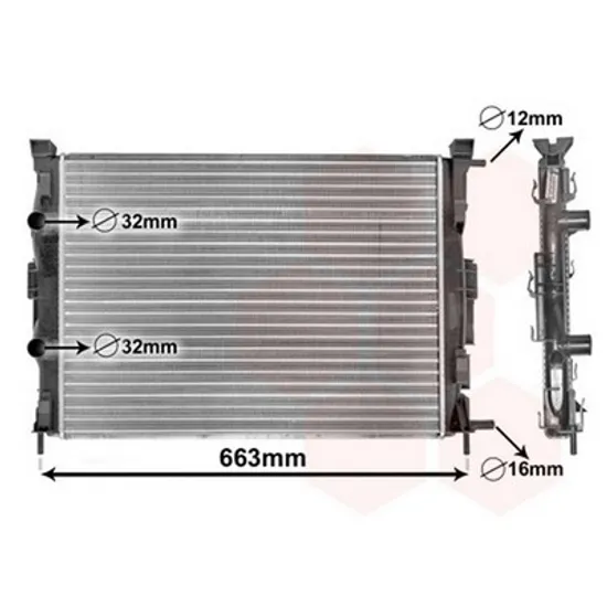Radiator Motor RENAULT SCENIC 2 2003->2009 Radiator apa pentru 1 6 - 2 0 - 1 5 - 1 9D CV manuala/automata cu/fara aer conditionat 59x45x28 Perioada 2003 2004 2005 2006 2007 2008