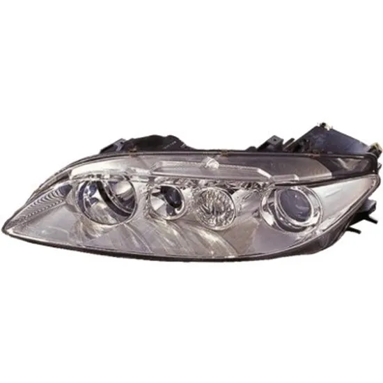 Far stanga MAZDA 6 GG 2002->2008 perioada 2002 2003 2004 2005 2006 2007 pana la an de fabricatie 07/2005, cu motor reglaj, argintiu, semnal transparent, cu reglaj electric, cu bec H1/H1