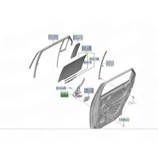 Macara Usa HYUNDAI INSTER 2024-> Macara usa spate electrica fara motor (O) DREAPTA Perioada 2024 2025
