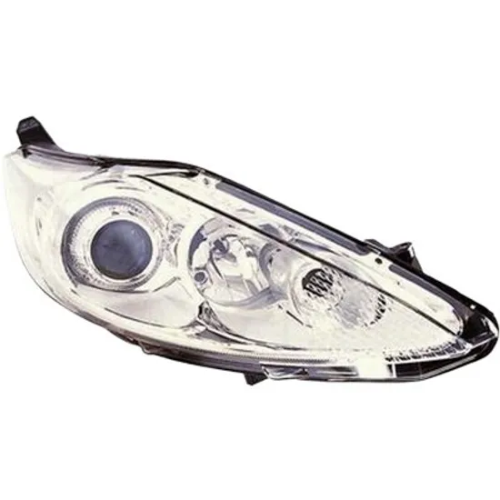 Far dreapta FORD FIESTA 5 JH 2008->2017 perioada 2010 2011 2012 2013 2014 2015 pana la an de fabricatie 2013, cu motor reglaj, cromat, semnal transparent, cu reglaj electric, cu bec H7/H1