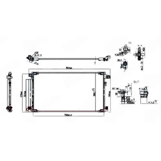 Radiator Aer Conditionat TOYOTA C-HR 2023-> Radiator condensator aer conditionat 1.8 HYBRID benzina (670x370x12) (VALEO) Perioada 2023 2024 2025