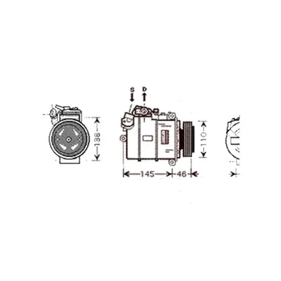 Compresor aer conditionat BMW 7 E65 2001->2008 pentru 735 i, Li, perioada 2001 2002 2003 2004 2005