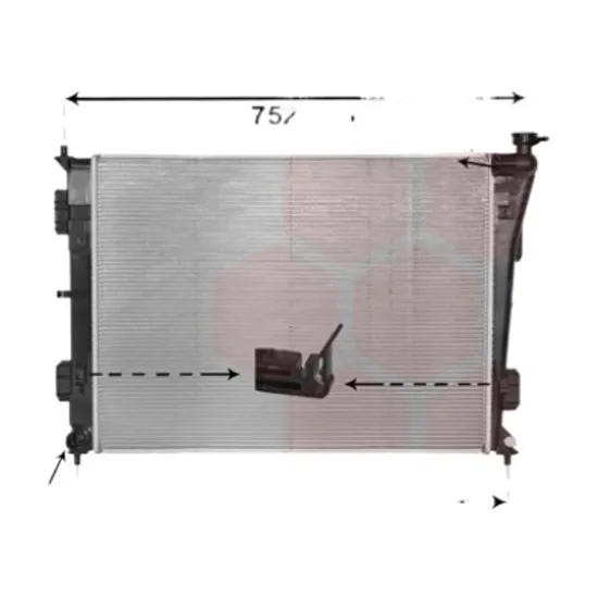 Radiator apa HYUNDAI i45 2009->2015 2.0 i 120KW 163CP , pentru motor G4KD perioada 2012 2013 2014