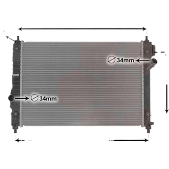 Radiator apa CHEVROLET AVEO SEDAN T250 2005-> 1.2 55KW 75CP , pentru motor LMU perioada 2008 2009,2010,2011,2012 2013