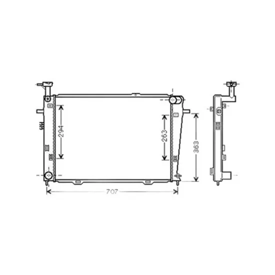 Radiator Motor HYUNDAI TUCSON 2004->2012 Radiator apa pentru 2.0 - 16V cu/fara aer conditionat CV manuala (64x46,2) Perioada 2004 2005 2006 2007 2008 2009 2010 2011 2012 2013 2014