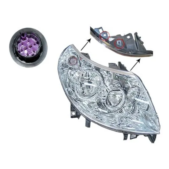 Far dreapta FIAT DUCATO 250 2006-> perioada 2009 2010 2011 2012 2013 2014 de la an de fabricatie 09/2010, pana la an de fabricatie 09/2010, pana la an de fabricatie 2014, cu motor reglaj, semnal transparent, cu reglaj electric, numar pini 7, cu bec H7/H1,