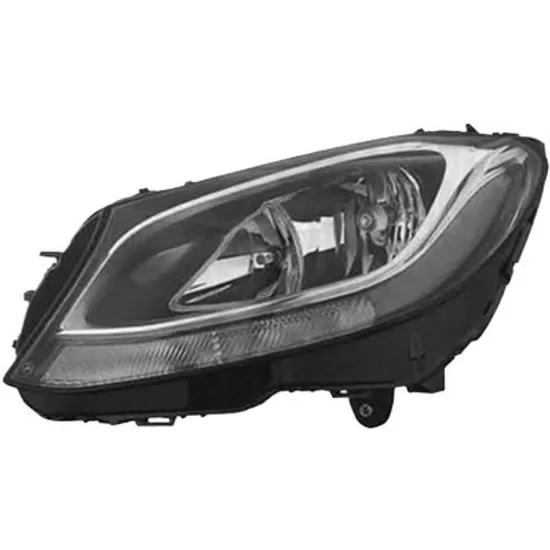 Far stanga MERCEDES C-CLASS W205 2013-> perioada 2013 2014 2015 2016 2017 2018 pana la an de fabricatie 2018, cu motor reglaj, fara unitate comanda LED pentru lumini de pozitie, cu reglaj electric, cu bec H7/H7