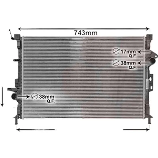 Radiator apa FORD TOURNEO CONNECT 2013->2022, TRANSIT CONNECT 2014-> pentru 1.6 EcoBoost, perioada 2013 2014 2015 2016 2017 2018