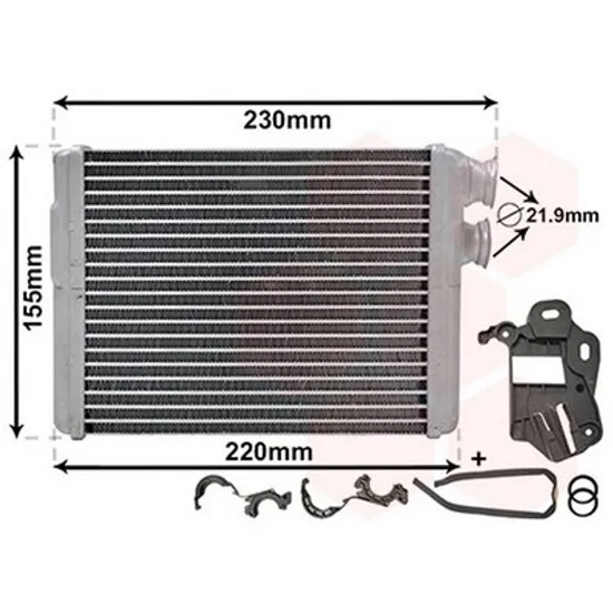 Radiator Incalzire PEUGEOT 308 1 2007->2014 Calorifer 180x148x32 2013->2017 Perioada 2014 2015 2016