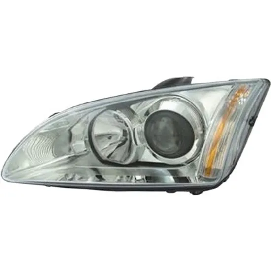 Far stanga FORD FOCUS 2 2004->2013 perioada 2004 2005 2006 2007 2008 2009 2010 2011 2012 pana la an de fabricatie 02/2008, fara motor reglaj, cromat, semnal galben, cu reglaj electric, adaptiv, cu bec H7/H1