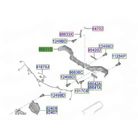 Armatura Bara spate HYUNDAI INSTER 2024-> Armatura Bara spate (O) Perioada 2024 2025