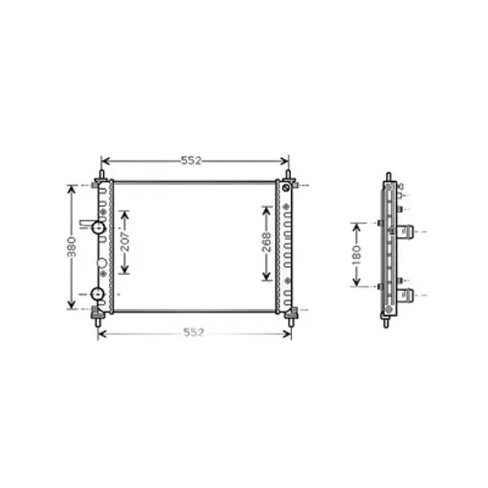 Radiator Motor FIAT MULTIPLA 1999-> Radiator apa pentru 1.6i cu/fara aer conditionat (47.5x41) VALEO TYP Perioada 1999 2000 2001 2002 2003 2004 2005 2006 2007 2008 2009 2010