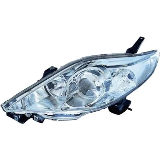 Far stanga MAZDA 5 2005->2010 perioada 2005 2006 2007 2008 2009 2010 pana la an de fabricatie 03/2008, fara motor reglaj, semnal alb, cu reglaj electric, cu bec H7/HB3