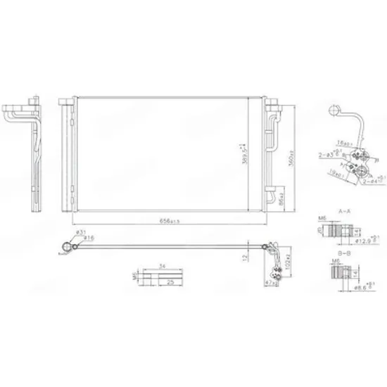Radiator Aer Conditionat HYUNDAI i30 2017-> Radiator condensator aer conditionat 1.6 (126PS)/2.0 (150PS) benzina Perioada 2017 2018 2019 2020