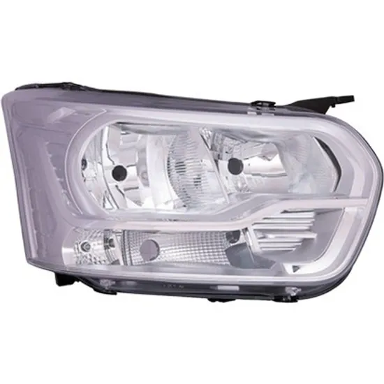 Far dreapta FORD TRANSIT 2013-> perioada 2013 2014 2015 2016 2017 2018 cu motor reglaj, semnal transparent, cu reglaj electric, cu lumina de zi, cu bec H15, cu bec H7