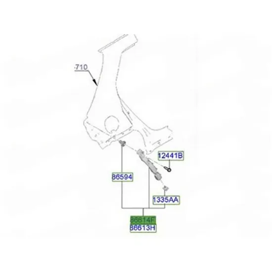 Suport Bara spate HYUNDAI INSTER 2024-> Suport plastic Bara spate lateral (O) DREAPTA Perioada 2024 2025