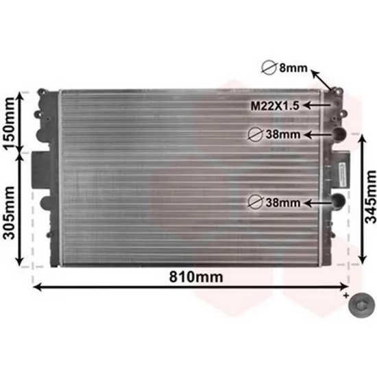 Radiator Motor IVECO DAILY 3 1999->2007 Radiator apa pentru 2,8D - TDi fara aer conditionat (65x44x32) Perioada 1999 2000 2001 2002 2003 2004 2005 2006