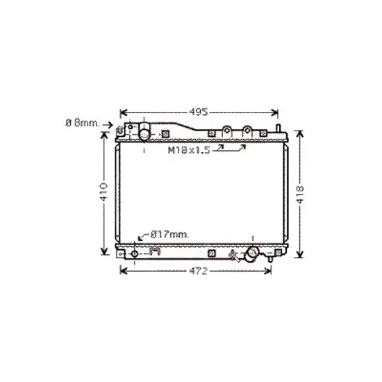 Radiator apa HONDA CIVIC 7 2000->2005 pentru 1.7 CTDi, perioada 2002 2003 2004 2005