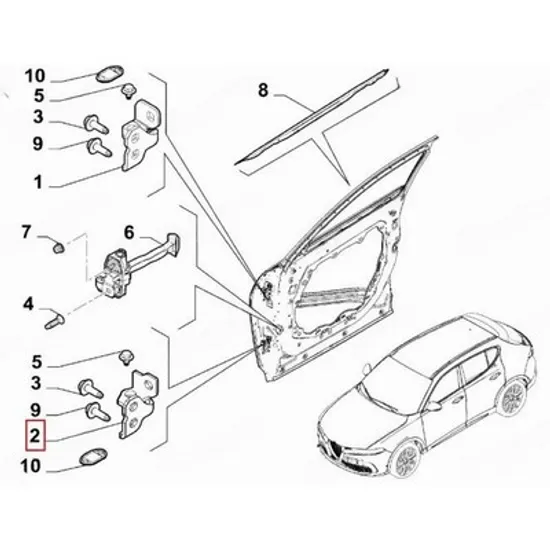 Balama Usa ALFA ROMEO TONALE 2022-> Balama usa fata inferioara (O) STANGA Perioada 2022 2023 2024 2025