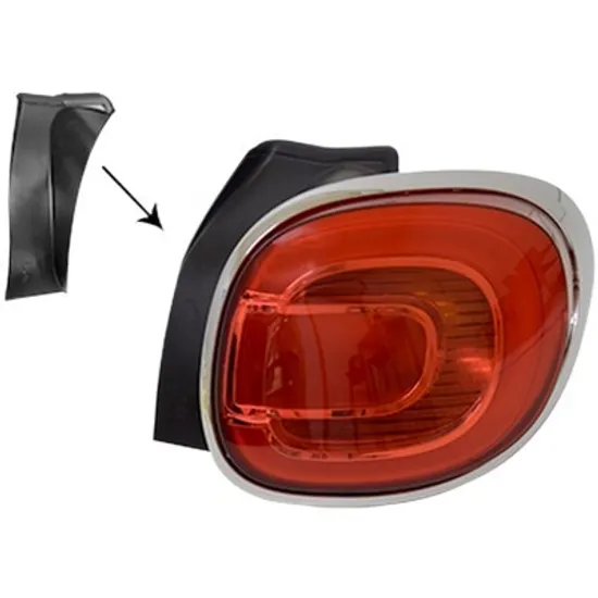 Lampa stop spate dreapta FIAT 500L 2012-> perioada 2013 2014 2015 2016 2017 2018 , cromat, semnal rosu/galben, cu bec LED