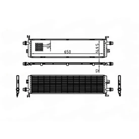 Radiator Motor MERCEDES C-CLASS W206 2022-> Radiator suplimentar benzina diesel (649x147) Perioada 2022 2023 2024 2025