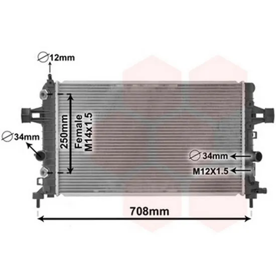 Radiator Motor OPEL ASTRA H 2004->2014 Radiator apa 1.6-1.8 +/-AC benzina AUTOMATIC (600x360x16) (BRAZED) Perioada 2004 2005 2006 2007 2008 2009