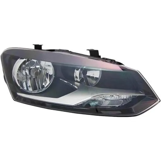 Far dreapta VW POLO 6R1 2009->2020 perioada 2011 2012 2013 2014 pana la an de fabricatie 2014, cu motor reglaj, semnal fumuriu, cu reglaj electric, cu bec H7/H7, pentru Comfort / High Line,