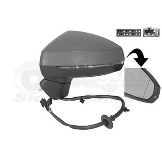 Oglinda AUDI A3 8VS, 8VM SEDAN 2013->2020 Oglinda exterioara electrica incalzire pentru vopsit (cu semnal) stanga Perioada 2013 2014 2015 2016 2017 2018 2019 2020